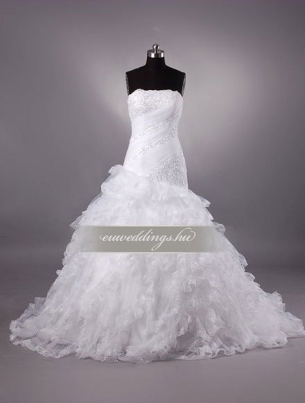 Menyasszonyi ruha sellő fazonú ujjatlan-SFU-10729